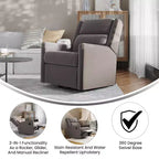 Fauteuil relax pivotant et à bascule 3-en-1 manuel traditionnel