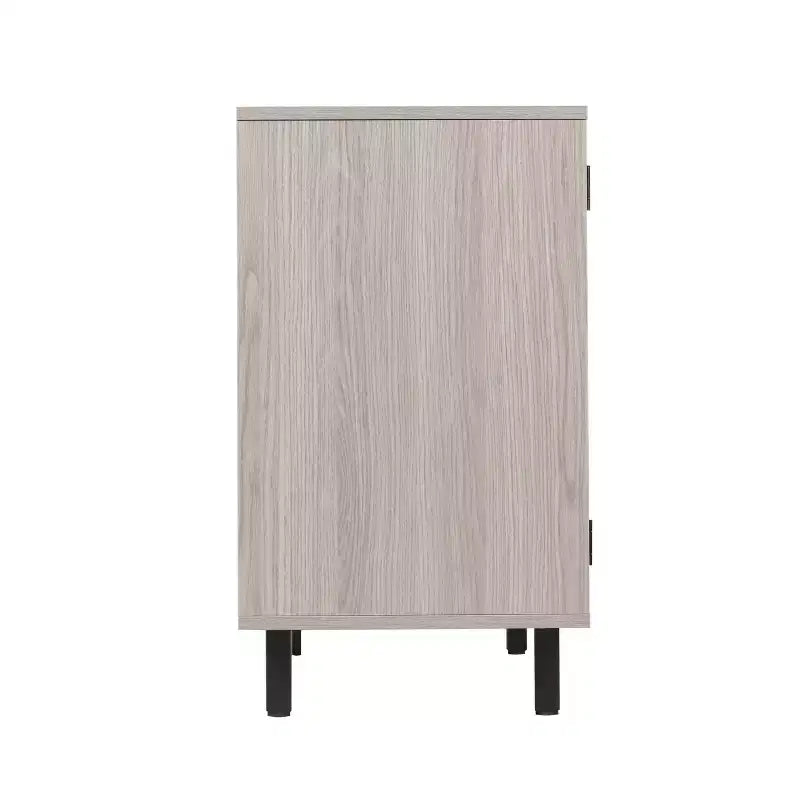 Bar classique et meuble d'appoint avec armoire à porte unique de style Shaker avec rangement suspendu pour verres et étagères ouvertes pour bouteilles