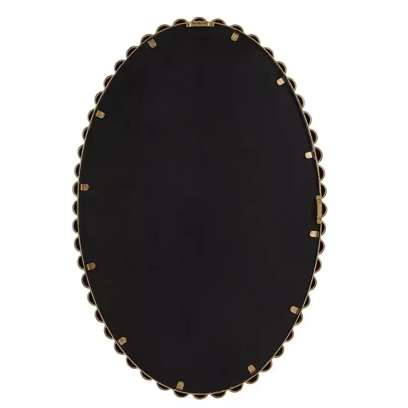 Miroir mural ovale à perles 20 x 30 feuille d'or