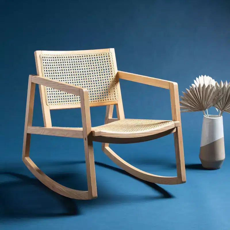 Fauteuil à bascule en rotin