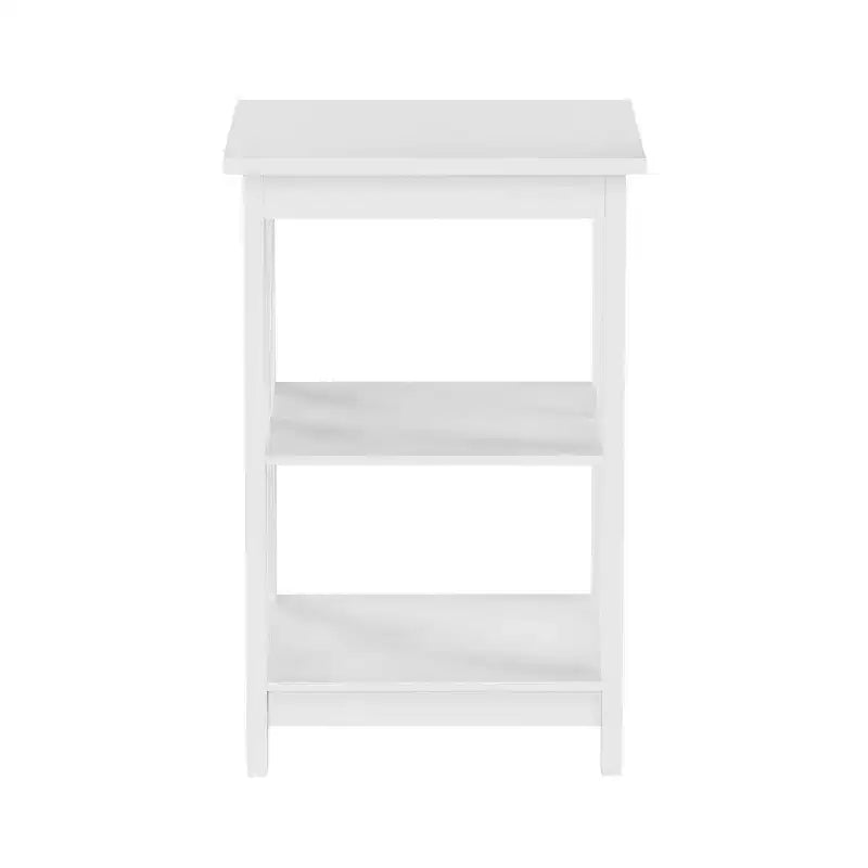 Table d'appoint en bois à deux étagères et pieds en croix