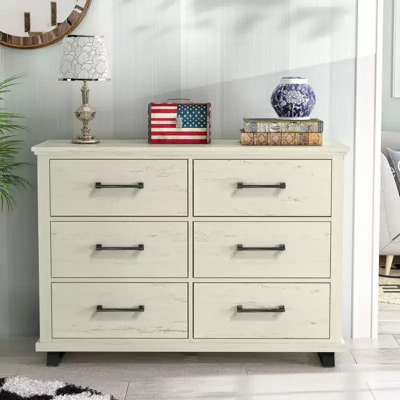 Commode à six tiroirs de 52 pouces