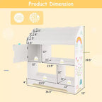 Meuble de rangement 3-en-1 pour jouets avec étagère à livres et meuble de rangement, blanc/bleu