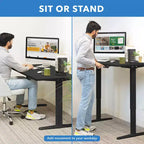 Bureau électrique réglable en hauteur avec deux moteurs, plateau de 140 cm, noir