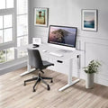 Bureau électrique réglable en hauteur avec plateau de 122 cm, blanc