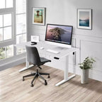 Bureau électrique réglable en hauteur avec plateau de 122 cm, blanc