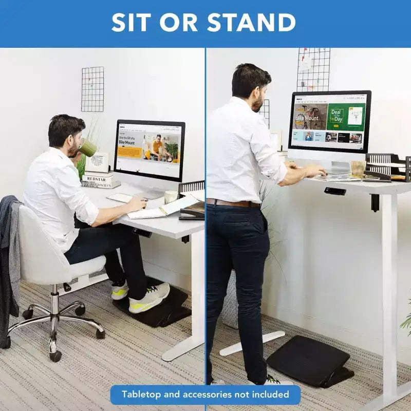 Bureau électrique réglable en hauteur avec plateau de 122 cm, blanc