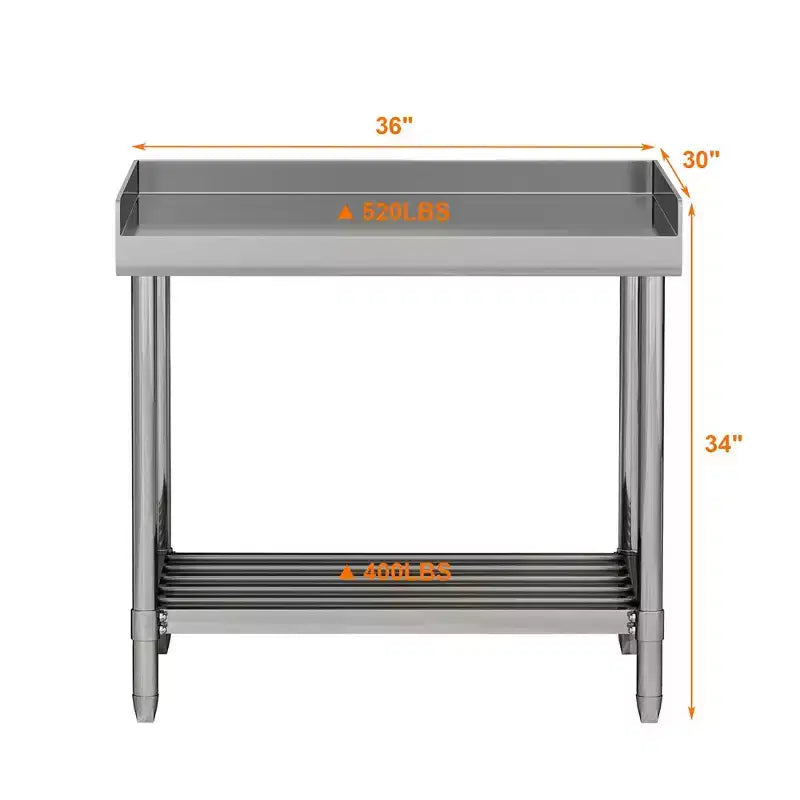 Table de travail en acier inoxydable
