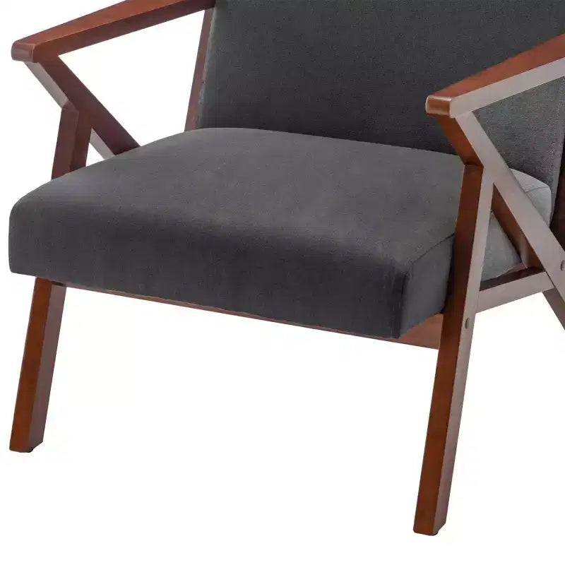 Fauteuil de salon de style moderne du milieu du siècle (avec pouf)