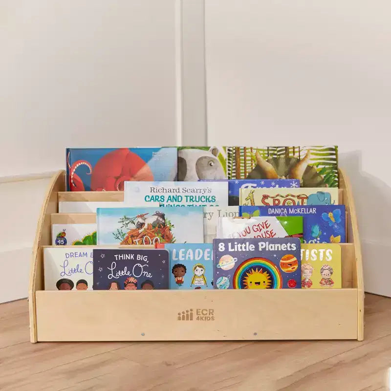 Présentoir à livres en bois pour tout-petits, Étagère à livres pour débutants