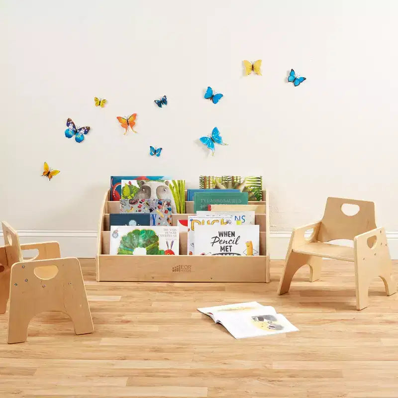 Présentoir à livres en bois pour tout-petits, Étagère à livres pour débutants