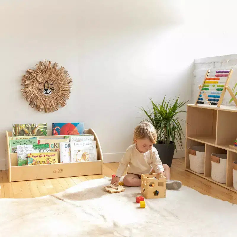 Présentoir à livres en bois pour tout-petits, Étagère à livres pour débutants