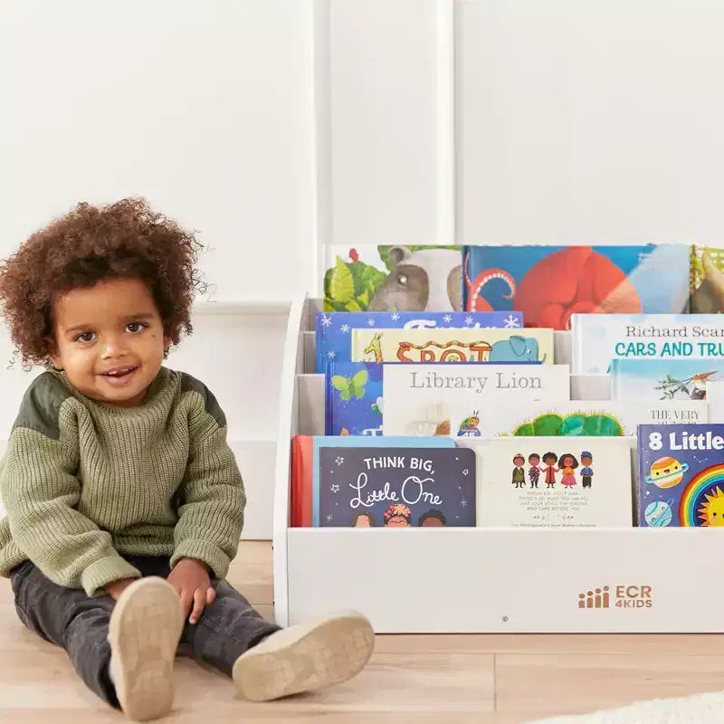 Présentoir à livres en bois pour tout-petits, Étagère à livres pour débutants