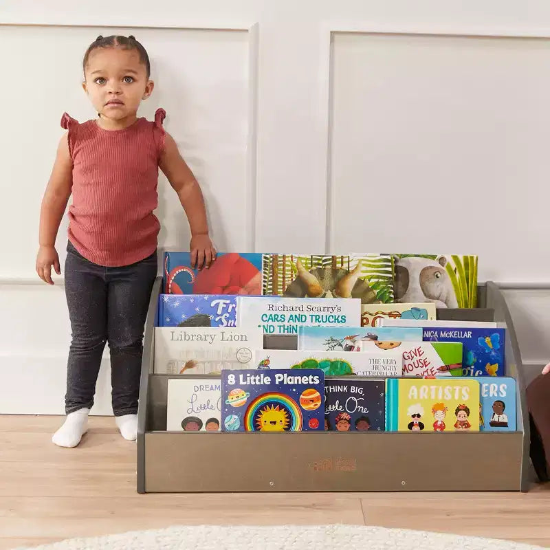 Présentoir à livres en bois pour tout-petits, Étagère à livres pour débutants