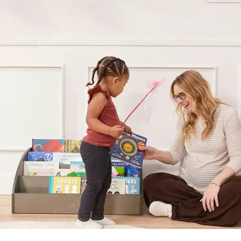 Présentoir à livres en bois pour tout-petits, Étagère à livres pour débutants