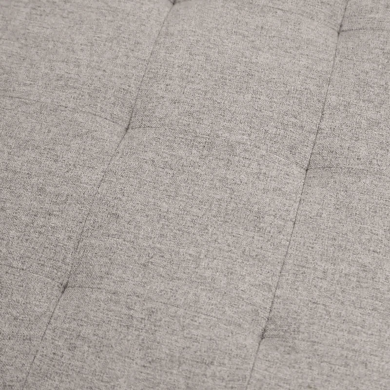 Pouf rond touffeté en coton et lin de 34 po (avec cadre en métal)
