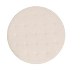 Pouf rond touffeté en coton et lin de 34 po (avec cadre en métal)