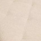 Pouf rond touffeté en coton et lin de 34 po (avec cadre en métal)