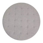Pouf rond touffeté en coton et lin de 34 po (avec cadre en métal)