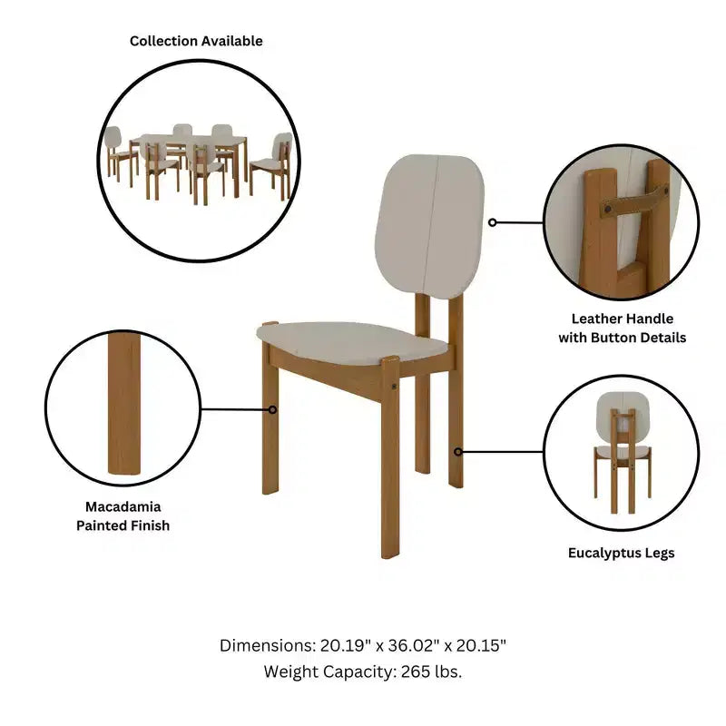 Chaise de salle à manger moderne du milieu du siècle avec pieds en bois massif