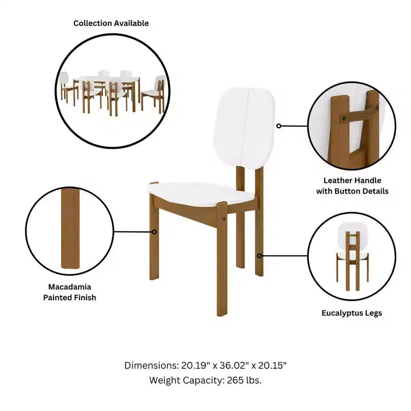 Chaise de salle à manger moderne du milieu du siècle avec pieds en bois massif