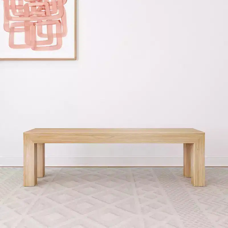 Banc de salle à manger moderne, banc en bois massif pour table à manger, 60, brossé pécano