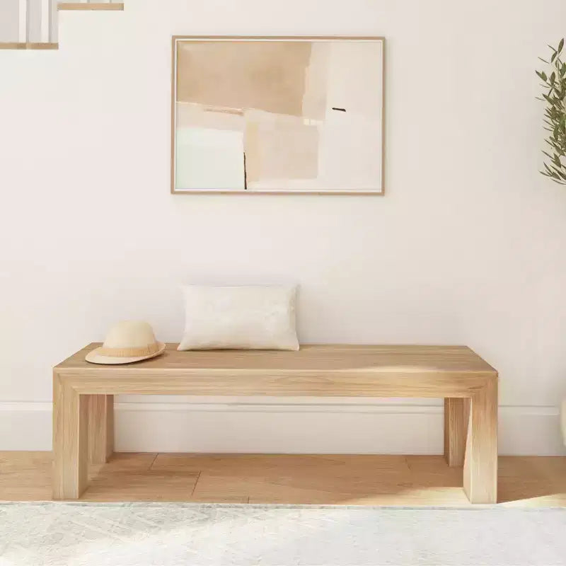 Banc de salle à manger moderne, banc en bois massif pour table à manger, 60, brossé pécano