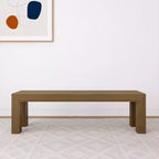 Banc de salle à manger moderne, banc en bois massif pour table à manger, 60, brossé pécano