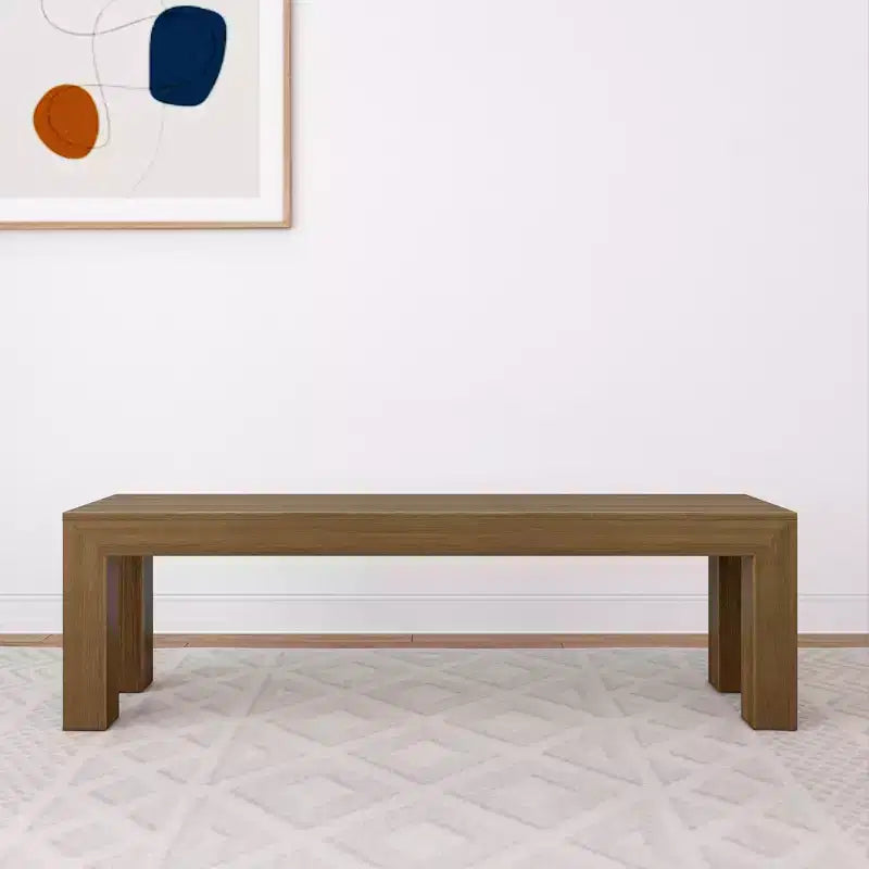 Banc de salle à manger moderne, banc en bois massif pour table à manger, 60, brossé pécano