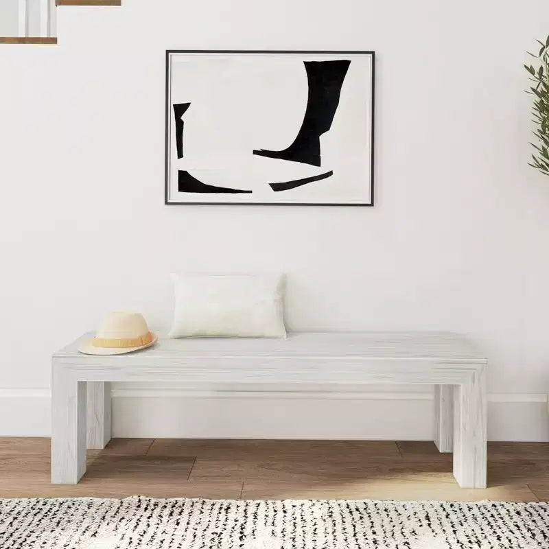 Banc de salle à manger moderne, banc en bois massif pour table à manger, 60, brossé pécano