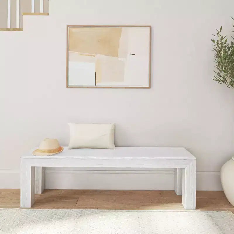 Banc de salle à manger moderne, banc en bois massif pour table à manger, 60, brossé pécano