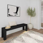 Banc de salle à manger moderne, banc en bois massif pour table à manger, 60, brossé pécano