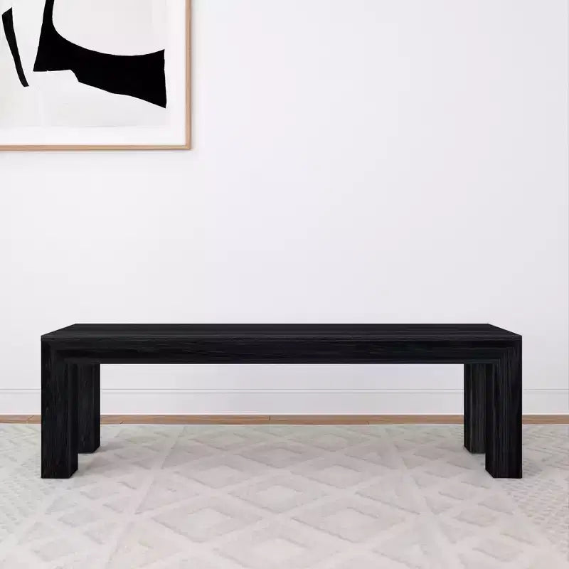 Banc de salle à manger moderne, banc en bois massif pour table à manger, 60, brossé pécano