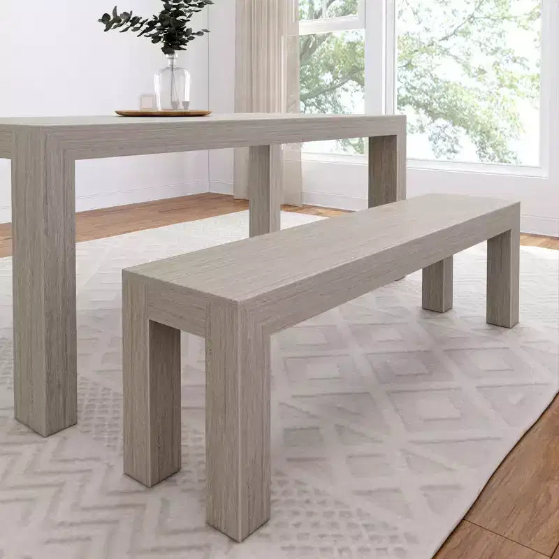 Banc de salle à manger moderne, banc en bois massif pour table à manger, 60, brossé pécano