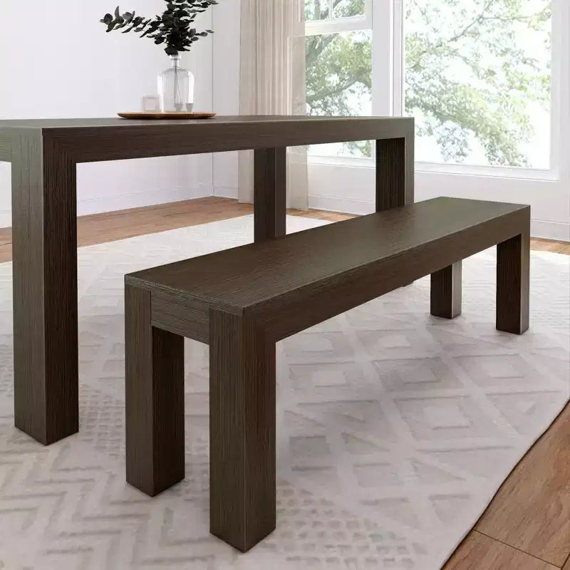 Banc de salle à manger moderne, banc en bois massif pour table à manger, 60, brossé pécano