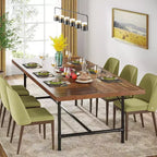 Table à manger de 180 cm pour 6-8 personnes, table de cuisine rectangulaire en bois avec cadre métallique tubulaire pour salle à manger, salon