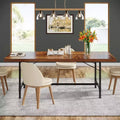 Table à manger de 180 cm pour 6-8 personnes, table de cuisine rectangulaire en bois avec cadre métallique tubulaire pour salle à manger, salon