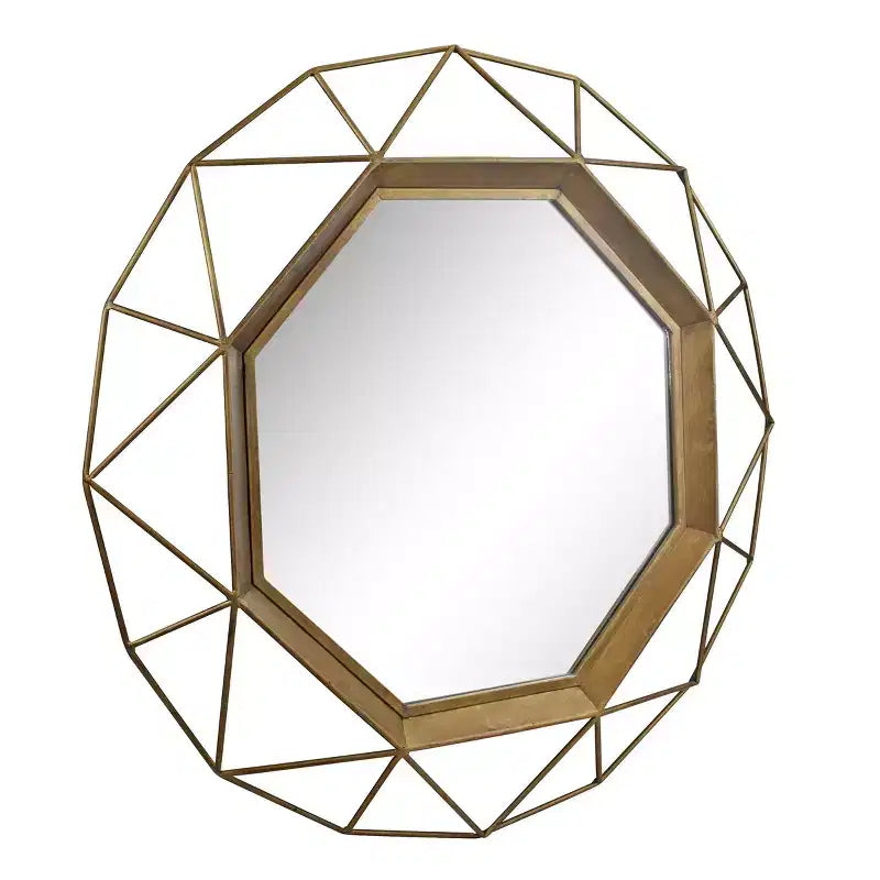 Miroir décoratif octogonal en métal 28,3 x 28,3 -