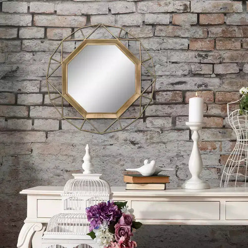 Miroir décoratif octogonal en métal 28,3 x 28,3 -