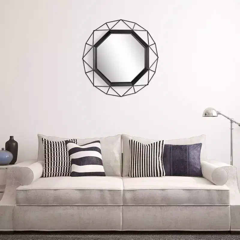 Miroir décoratif octogonal en métal 28,3 x 28,3 -