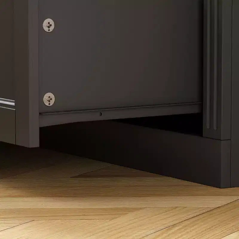Meuble de rangement avec portes vitrées 120 cm (47,2 po) – Étagère de rangement, buffet de cuisine en bois, noir