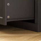 Meuble de rangement avec portes vitrées 120 cm (47,2 po) – Étagère de rangement, buffet de cuisine en bois, noir