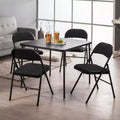 Lot de 6 chaises pliantes rembourrées en tissu, portables, pour salle à manger, noires