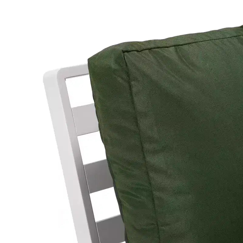 Fauteuils d'extérieur modernes - Lot de 2 chaises de patio en aluminium blanc antirouille avec accoudoirs larges et design résistant aux intempéries