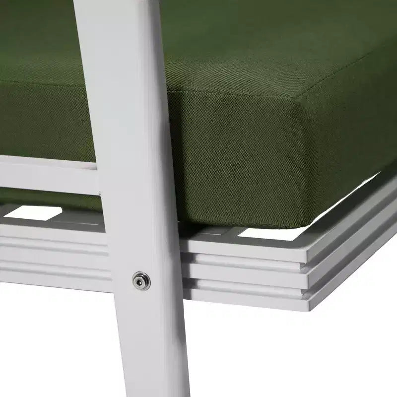 Fauteuils d'extérieur modernes - Lot de 2 chaises de patio en aluminium blanc antirouille avec accoudoirs larges et design résistant aux intempéries