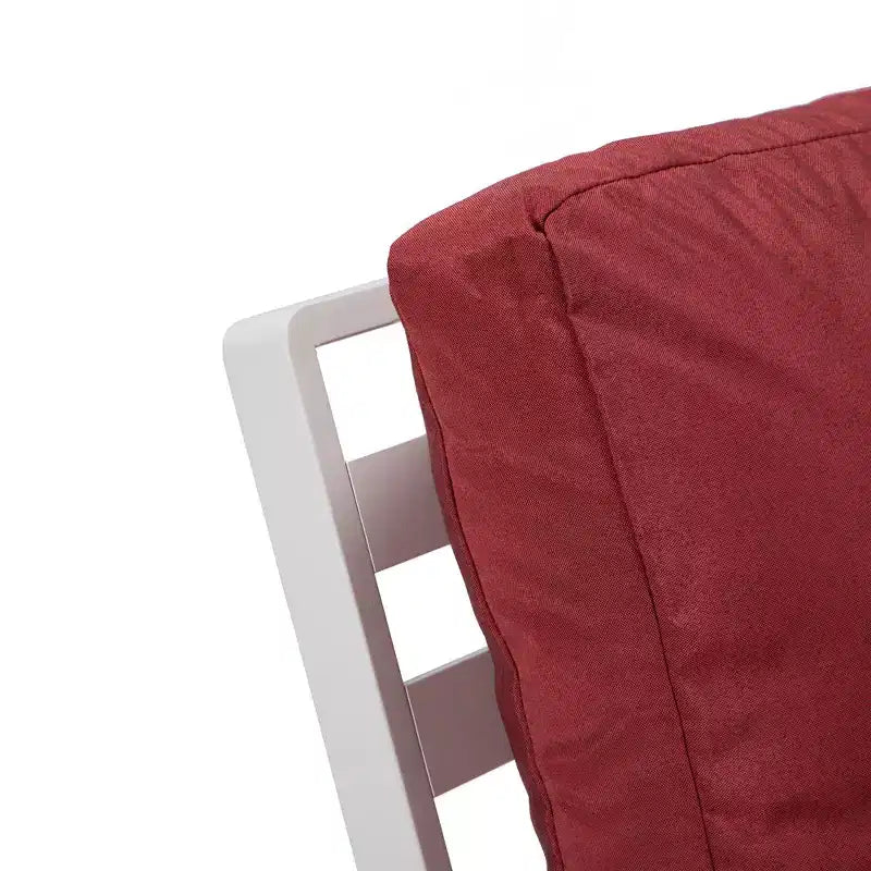 Fauteuils d'extérieur modernes - Lot de 2 chaises de patio en aluminium blanc antirouille avec accoudoirs larges et design résistant aux intempéries