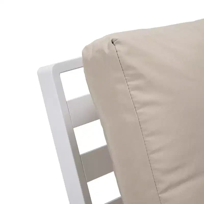 Fauteuils d'extérieur modernes - Lot de 2 chaises de patio en aluminium blanc antirouille avec accoudoirs larges et design résistant aux intempéries
