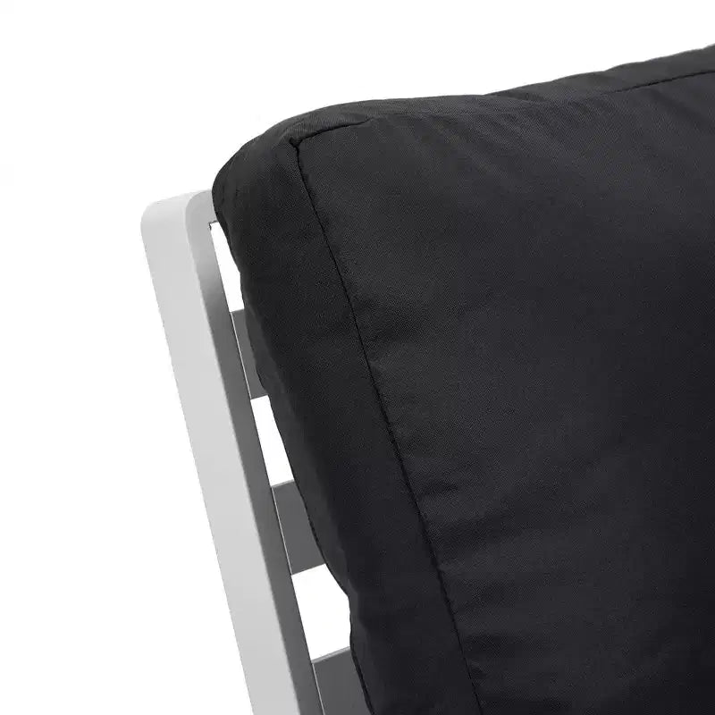 Fauteuils d'extérieur modernes - Lot de 2 chaises de patio en aluminium blanc antirouille avec accoudoirs larges et design résistant aux intempéries