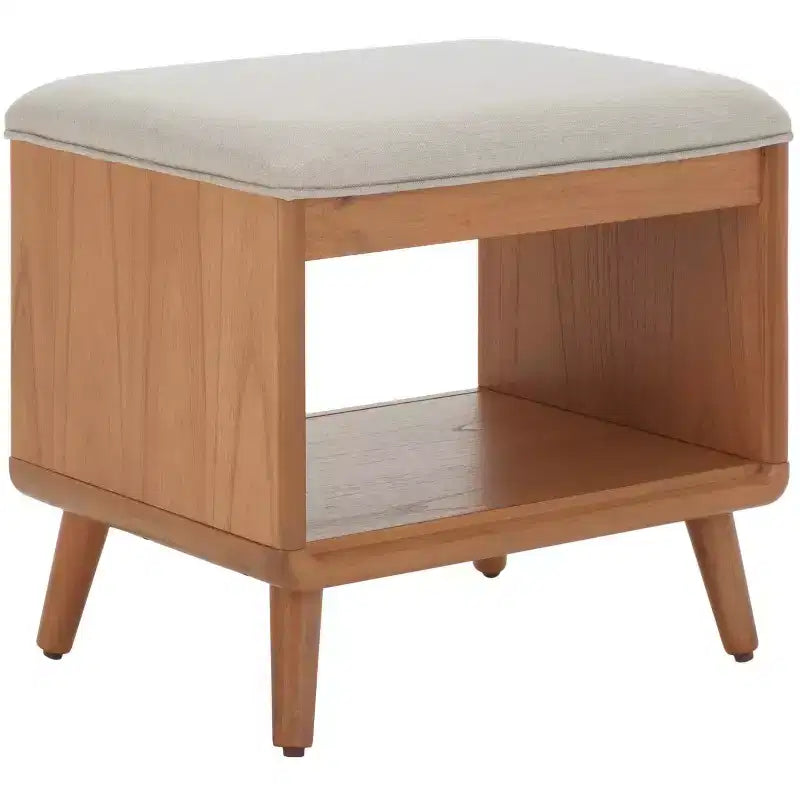 Banc à étagères ouvertes avec coussin