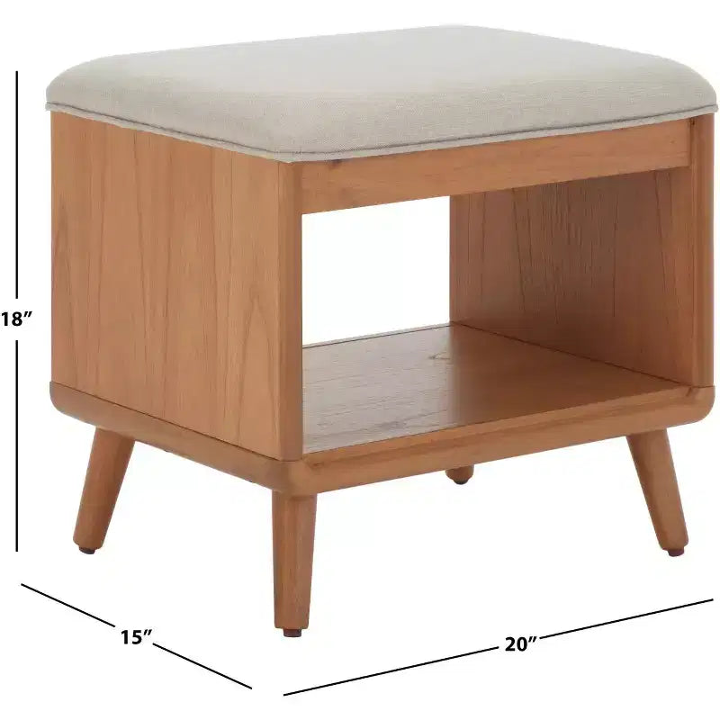 Banc à étagères ouvertes avec coussin